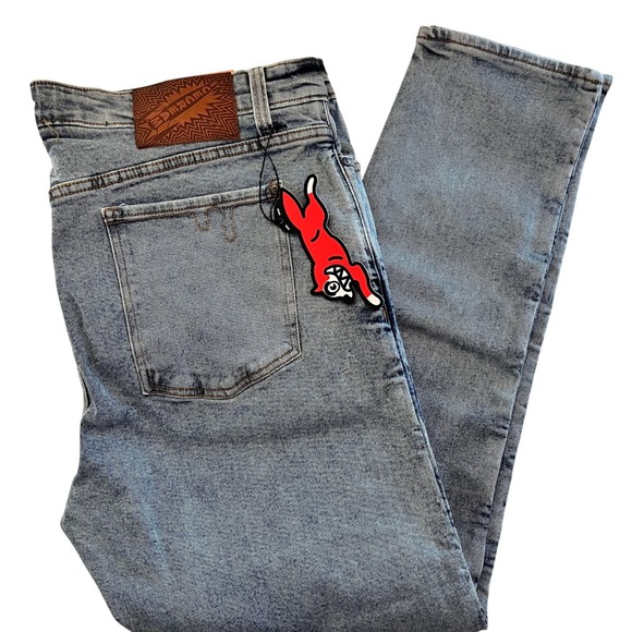 Ice Cream Jeans Billionaire Boys Club BBC Mens 42x32 Neon Cherry Light Wash NWT - Picture 1 of 15